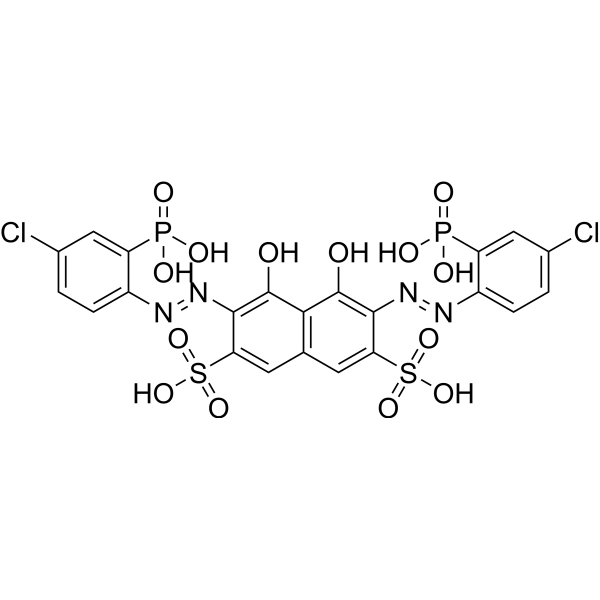 Chlorophosphonazo III (2,7-bis(4-chloro-2-phosphinecarboxyphenylazo)-1,8-dihydroxynaphthalene-3,6-di